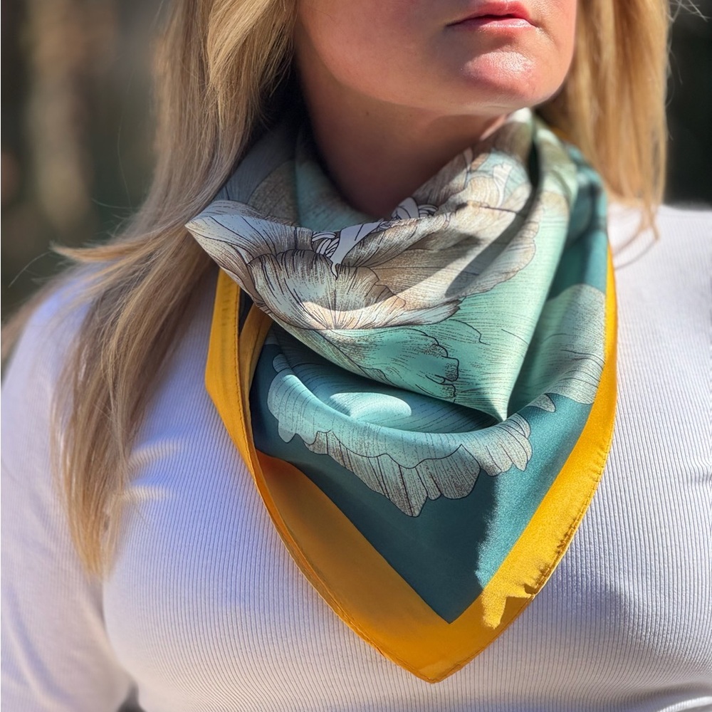 Elegant Floral Silk Scarf